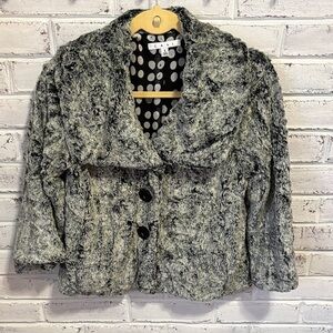 CAbi Black and Gray Teddy Jacket